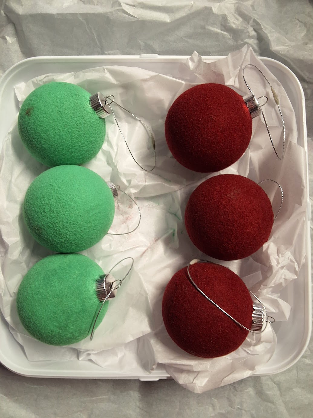 Flocked Christmas Ornament (Green & Red)