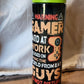Gamer hard at work 20oz water bottle