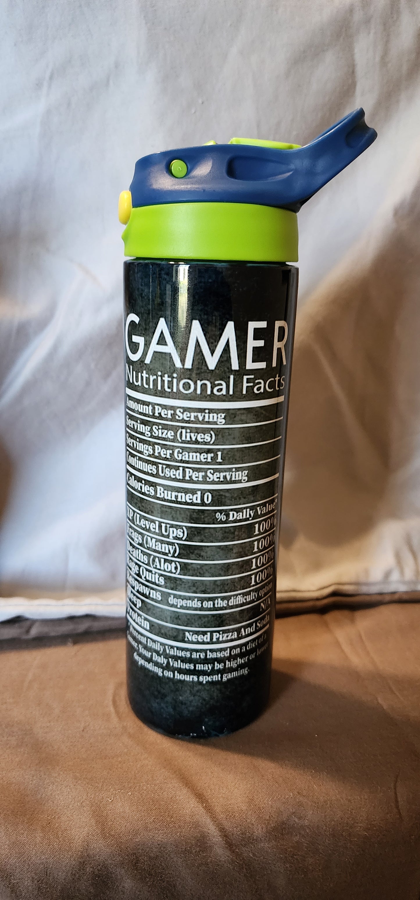 Gamer hard at work 20oz water bottle