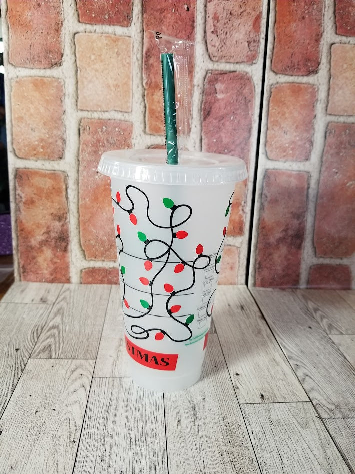 Christmas Lights 24oz Starbuck cup