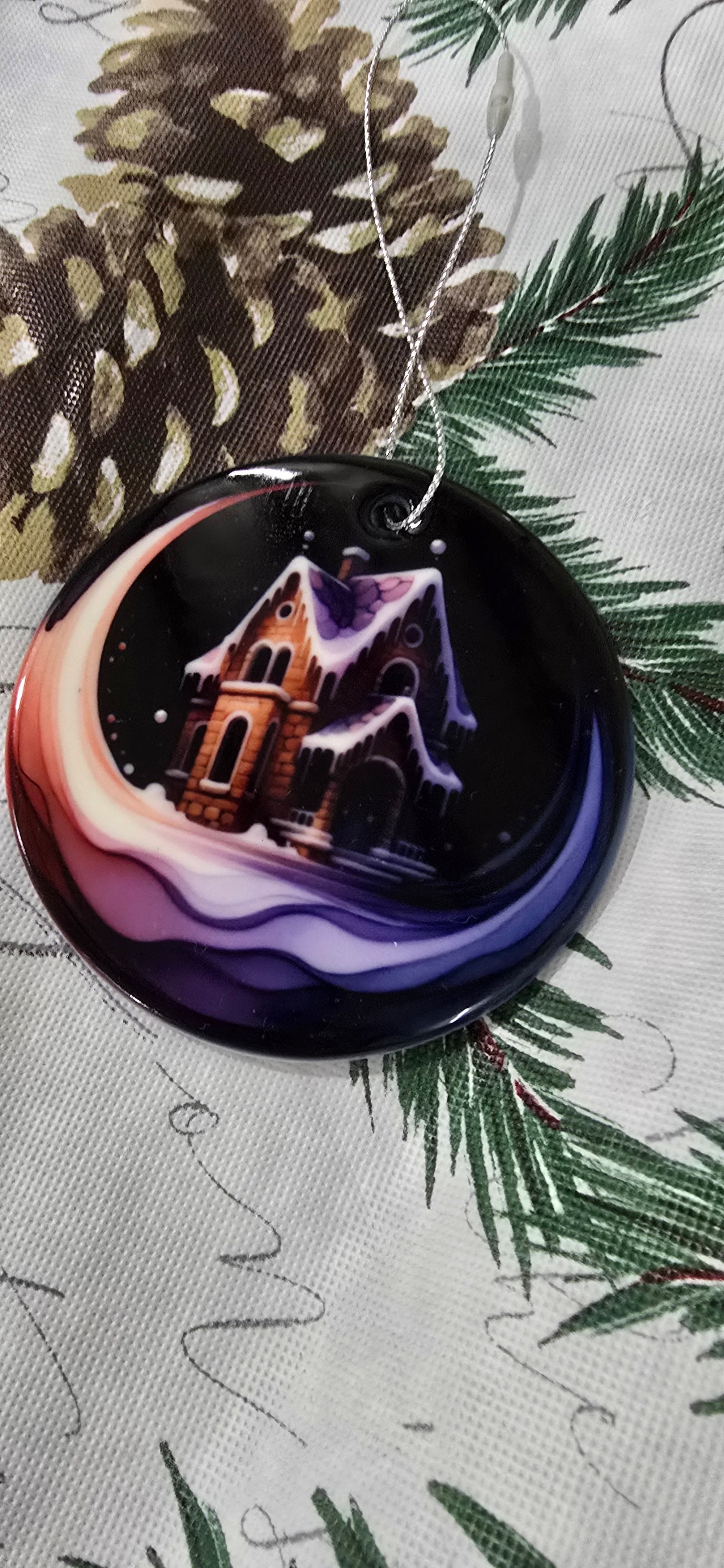 Gothic collection gingerbread house ornament