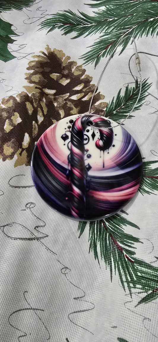 Gothic collection candy cane ornament