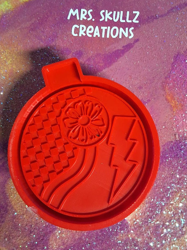 Floral Checkered 8 Ball Mold