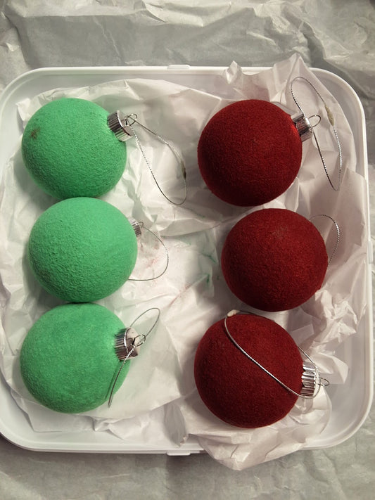 Flocked Christmas Ornament (Green & Red)