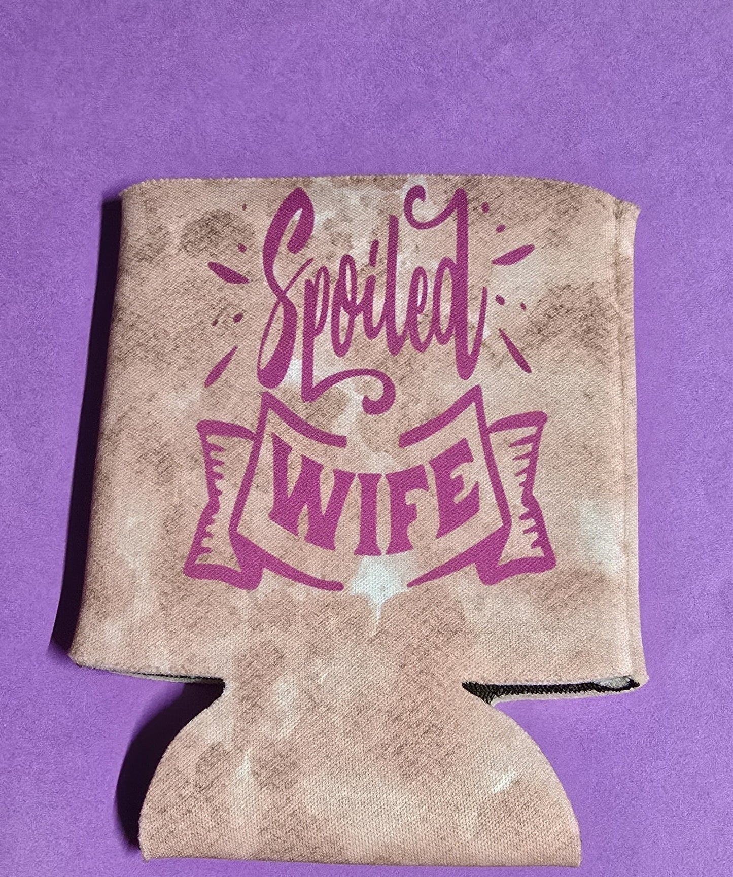 Spoiled Wife - can koozie (pink)
