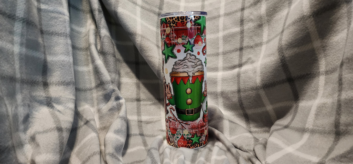 Hot Cocoa Elves skinny Tumbler