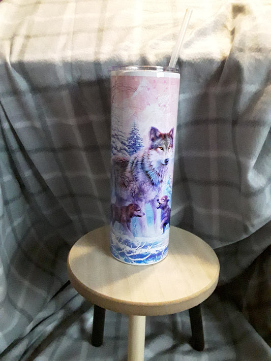 Wolf skinny tumbler