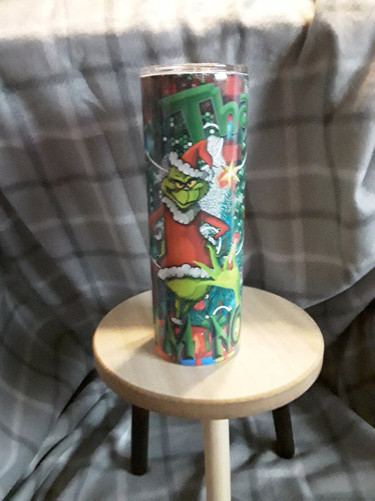 Grinch I'm not going skinny tumbler