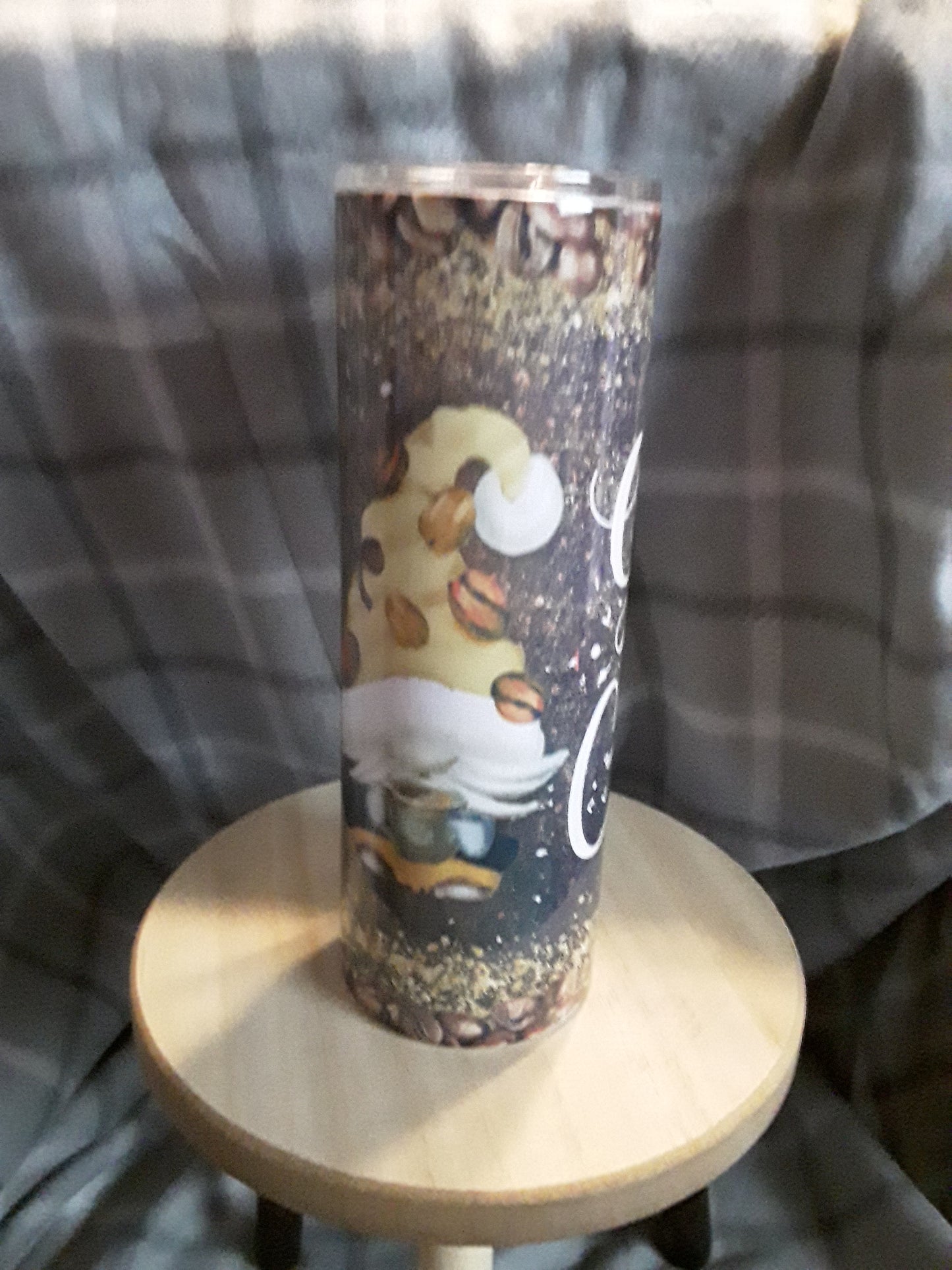 Gnome Coffee girl skinny tumbler