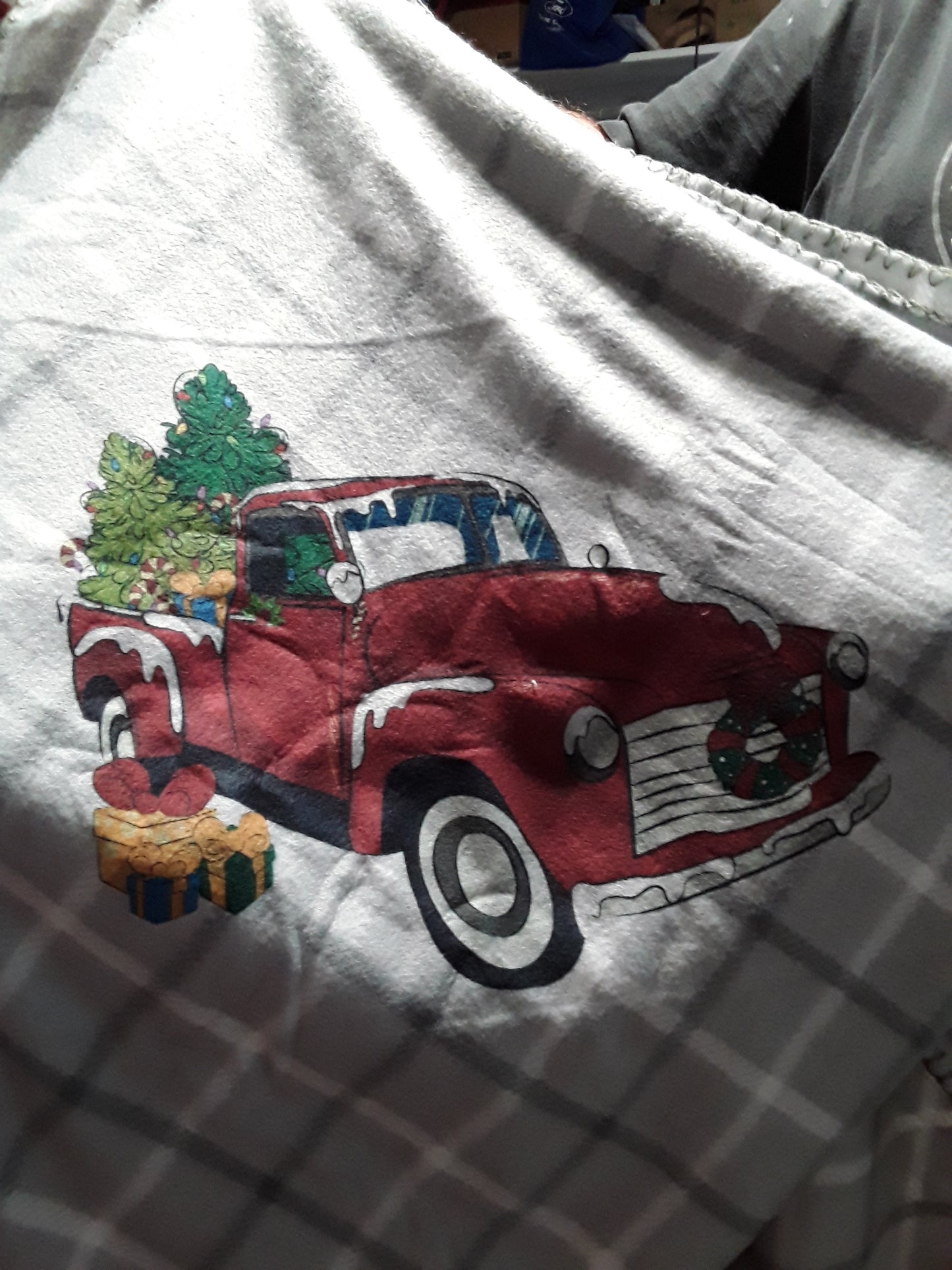 blanket - Red truck with tree