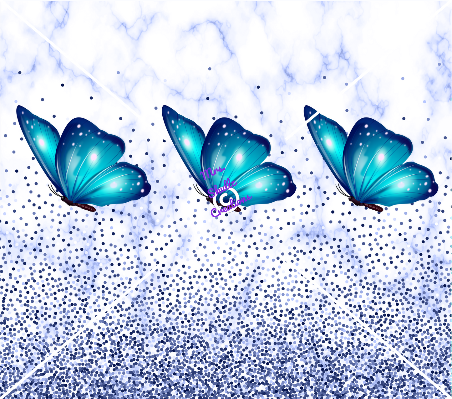 Blue Glitter Butterflies