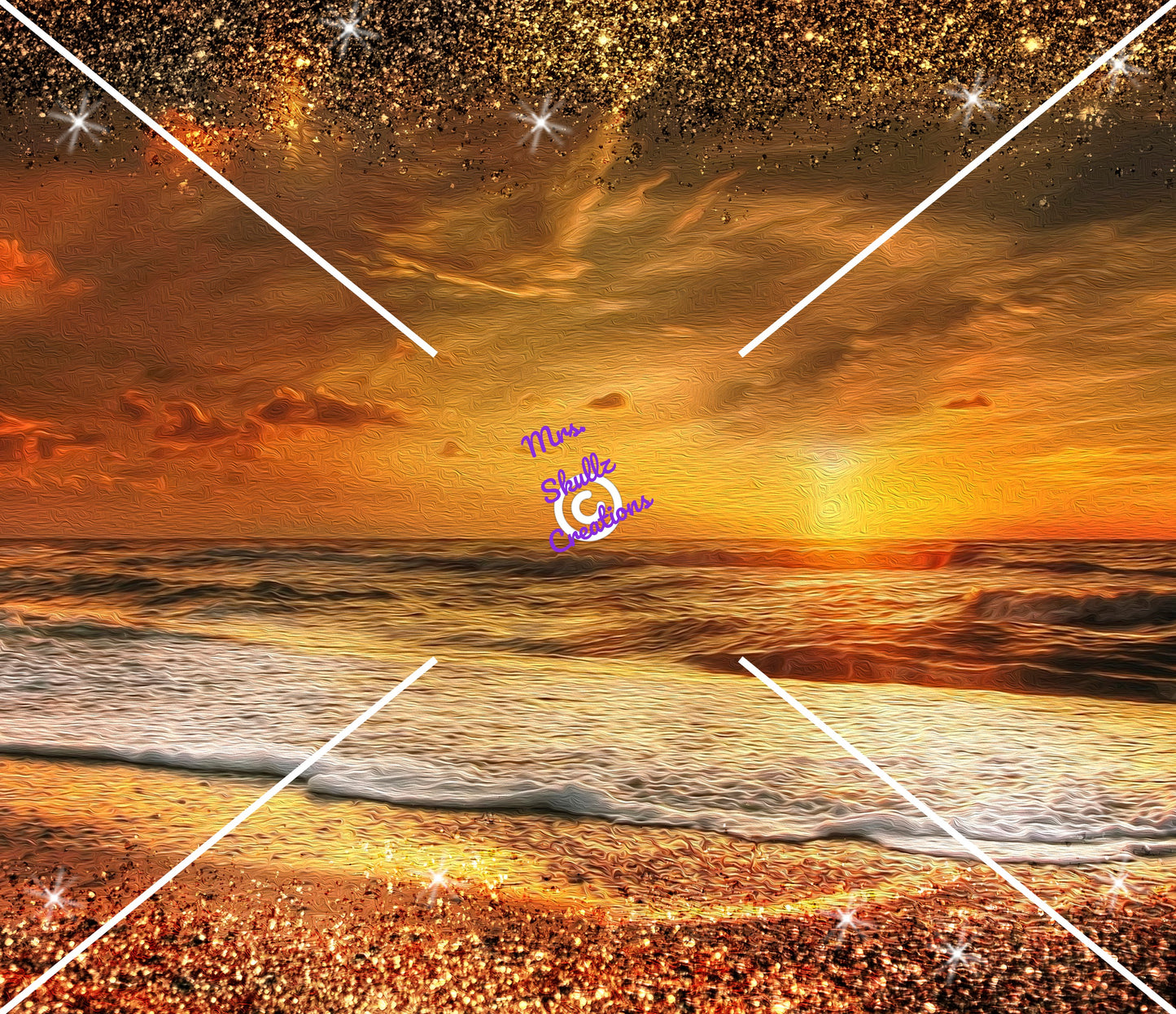 Gold glitter beach