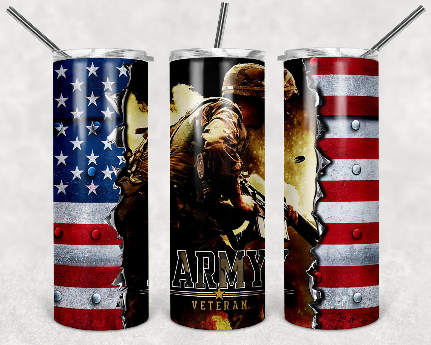 Army Vereran with Flag