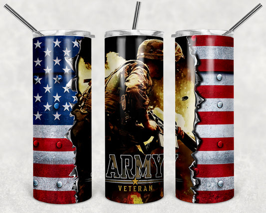 Army Vereran with Flag