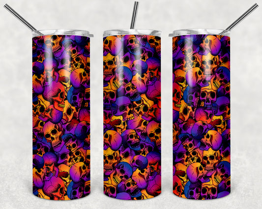 Skulls fully covered in multi color